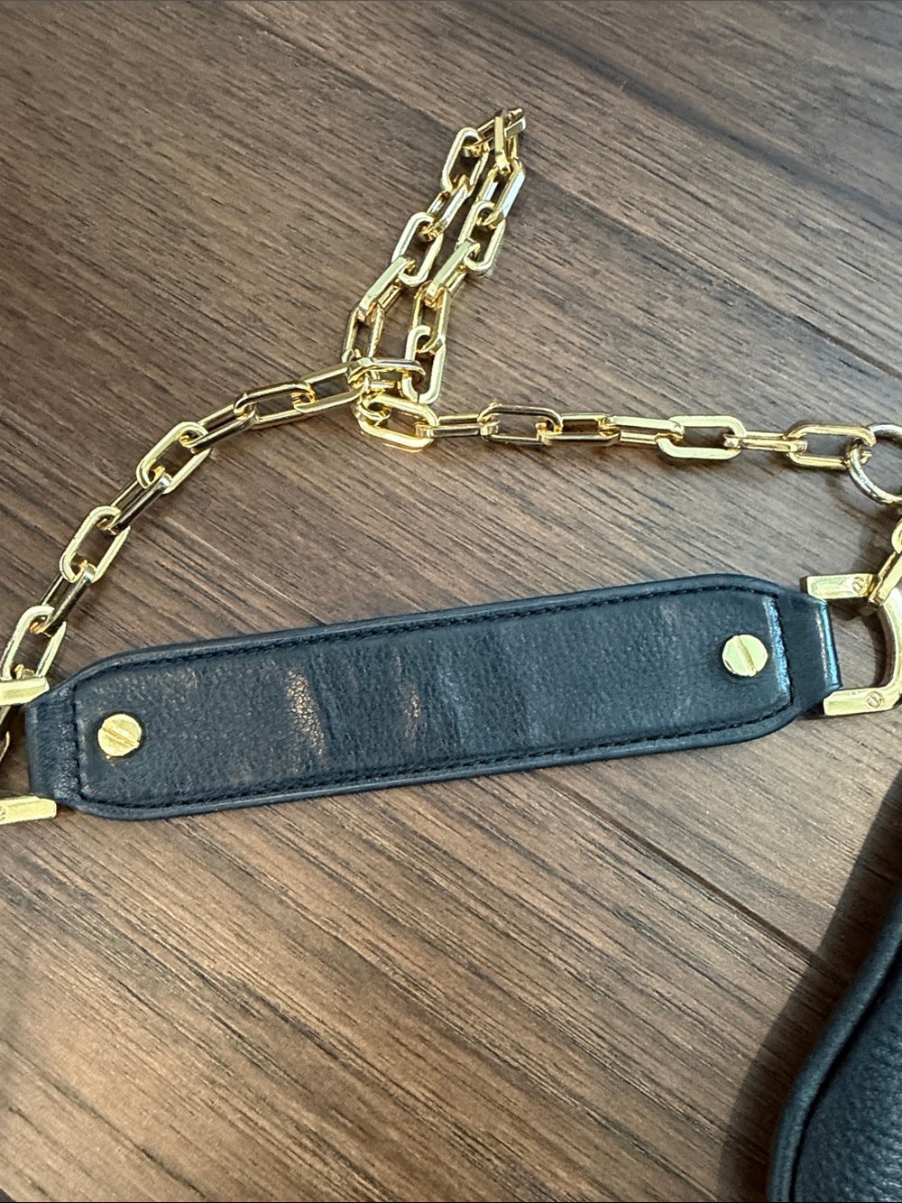 Tory Burch Black Leather Crossbody with Gold-Tone Logo and Chain - C39-182 - Picture 14 of 14